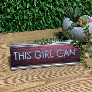 " This Girl Can" Office Desk Mini Nameplate